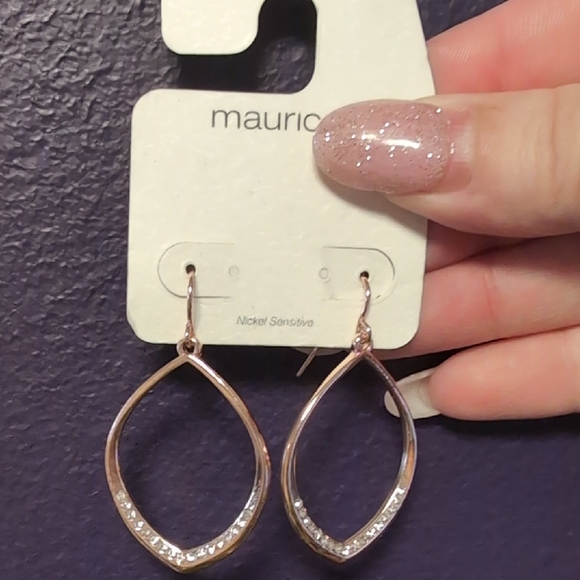 Maurices Shimmering Rose Gold Leaf Earrings - Picture 3 of 7